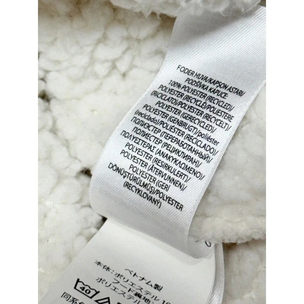 Polo Ralph Lauren Ski Polo Bear Sherpa Fleece Hoodie Cream White Mens Medium